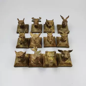 Из чистой меди, 12 знаков зодиака, пломбы, канцелярские медные пломбы, канцелярские товары для учебы и набор из 12 предметов для дома