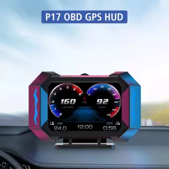 Измеритель наклона OBD GPS Проекционный дисплей Акселерометр Часы KMH Датчик пробега об/мин P25 3-дюймовый спидометр Сигнализация превышения скорости Автомобильный HUD