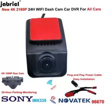 Jabriel для Nissan, Ford, Toyota, Volvo, Mazda, Skoda 4K 2160P, Wi-Fi, автомобильный видеорегистратор, видеорегистратор, видеорегистратор, видеорегистратор 24H