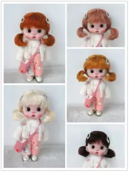 JD711 Все размеры Низкий двойной хвост Мохеровый парик BJD Костюм для Lati OB11 YOSD MSD SD Дешевые волосы куклы 1/12 1/8 1/6 1/4 1/3 Аксессуары