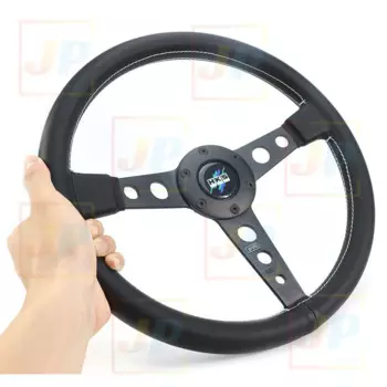 JDM для автомобиля гоночный модифицированный кожаный руль Дрифт Спорт 13,5 дюймов с гудком кнопки универсальный