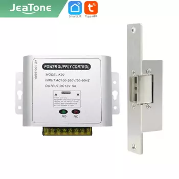 Jeatone Электрический замок для ворот, Домашний домофон, видеодомофон, телефон, система контроля допуска к двери комплект с 12 блоками питания