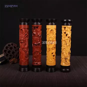 Эбеновая Вертикальная курильница из бокса Лотос/дракон полые благовония круглая деревянная коробка для благовоний вставлена 21*4,5 см