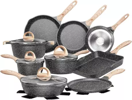 JEETEE антипригарные кастрюли и сковороды 23 шт., с искусственной сковородкой, кастрюли, сковорода, сковорода для жарки и сковорода