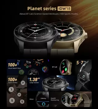 Эйубин 2024, новые умные часы IDW18 для мужчин и женщин, умные часы с Bluetooth-вызовом, встроенные Alexa 5ATM, IP68, водонепроницаемые, пульсометр