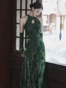 Элегантное платье в китайском стиле Qipao, женские осенние традиционные восточные платья, женский тонкий танцевальный костюм, винтажное платье