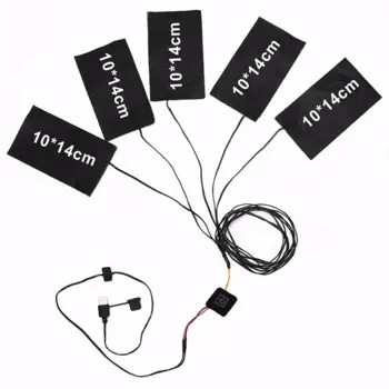 Электрические грелки от 1 до 5 USB, 8,5 Вт, термогрелка для одежды, переключатель из углеродного волокна, нагревательный жилет, пуховик, инструменты для одежды