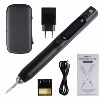 Электрический нано-паяльник S20(K), 0,91 дюйма, OLED, 500 , Поддержка питания PD/QC, совместим с паяльником C115, европейская вилка