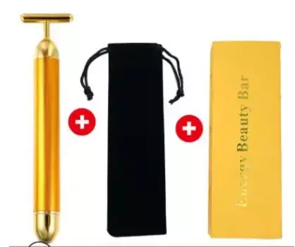 Электрический Т-образный Массажер для лица 24K gold bar