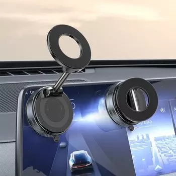 Электрический вакуумный автомобильный держатель для телефона на 360° на присоске ° Поворотная сильная магнитная складная подставка для iphone 12-16 Pro Xiaomi Samsung