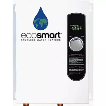 Электрический водонагреватель без резервуара EcoSmart ECO 18, 18 кВт при 240 вольт с запатентованной технологией самомодулирования, 17x14x3,5, белый