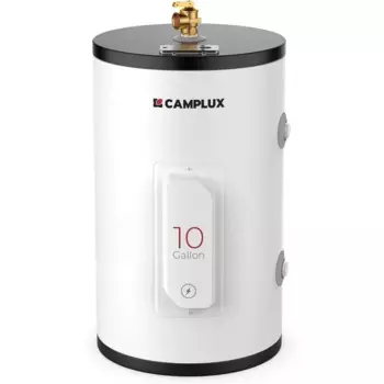 Электрический водонагреватель CAMPLUX в баке, точка использования на 10 галлонов, водонагреватель (ME100B), 120 В, 1500 Вт, простота использования
