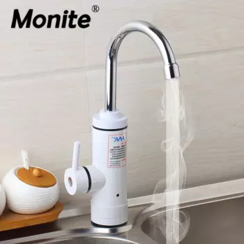 Электрический водонагреватель Monite, Поворотный кухонный кран без резервуара, цифровой дисплей, Мгновенный водонагреватель, устанавливаемый на бортике
