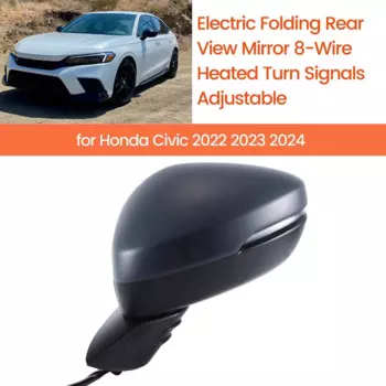 Электрическое складное зеркало заднего вида для Honda Civic 2022, 2023, 8 проводов, с подогревом, регулируемые поворотники