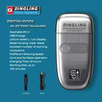 Электробритва DingLing для мужчин, двойное лезвие, Водонепроницаемая беспроводная бритва с возвратно-поступательным движением, USB-зарядка