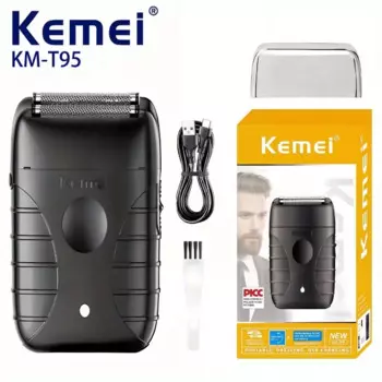 Электробритва Kemei KM-T95 для мужчин, портативная бритва с перезаряжаемой от USB и литиевой батареей емкостью 1200 мАч