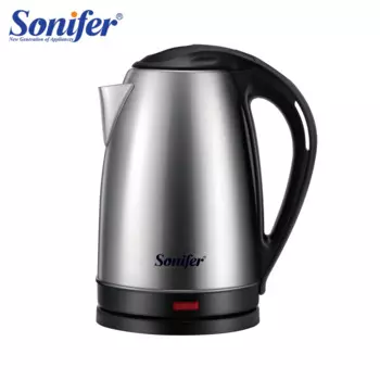 "Электрочайник Sonifer SF-2100. Емкость 1,8 литра. Скрытый нагревательный элемент из нержавеющей стали. Автоматическое отключение