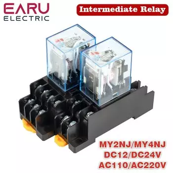 Электромагнитное реле EARUELECTRIC MY2NJ MY4NJ черного цвета 220-240В