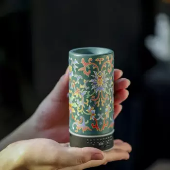Электронная курильница с эмалью, керамическая горелка для благовоний с регулировкой температуры, орнамент, подарочная коробка