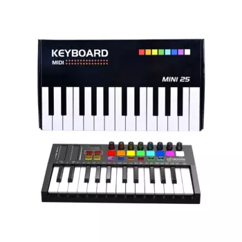 Электронная MIDI-клавиатура konix с 25 клавишами и встроенными динамиками