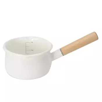 Эмалированная сковородка с деревянной ручкой