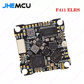 JHEMCU F411ELRS AIO Контроллер полета ICM42688-P OSD blheli _ S 1-2S 12A 4 в 1 ESC ELRS 2,4G M3, X мм для дрона RC FPV