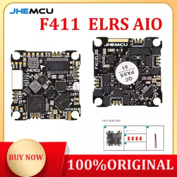 JHEMCU F411ELRS AIO Контроллер полета ICM42688-P OSD blheli _ S 1-2S 12A 4 в 1 ESC ELRS 2,4G M3, X мм для дрона RC FPV