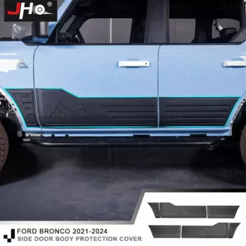 Защитная панель JHO для боковой двери автомобиля, декоративное покрытие против царапин, подходит для Ford Bronco 2022 2023 2024, комплекты внешних обтекателей кузова, 6 шт.
