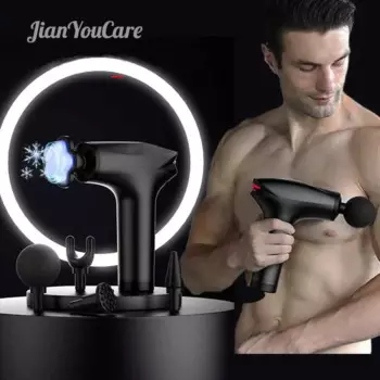 JianYouCare ледяной холодный компрессионный массажный пистолет Электрический массажер высокочастотный портативный глубокий тканевый мускул для расслабления тела