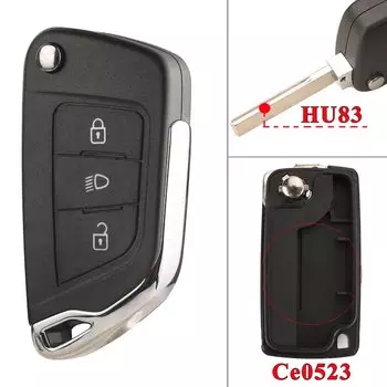 Jingyuqin CE0536/CE523 модифицированный откидной корпус дистанционного ключа для Citroen C-Triomphe C-Quatre C3 C4L C5 2/3B HU83 VA2 Blade