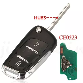 Jingyuqin модифицированный откидной дистанционный ключ автомобиля ASK/FSK 433 МГц ID46 для Peugeot 207 308 307 407 607 807 для Citroen C2 C3 C4 Ce0536/0523