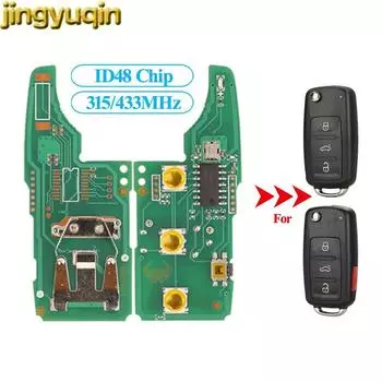 Jingyuqin печатная плата без ключа автомобиля 315 МГц ID48 для Vw Volkswagen Golf 4 5 6 Passat CC Jetta Polo Tiguan Touran Beetle