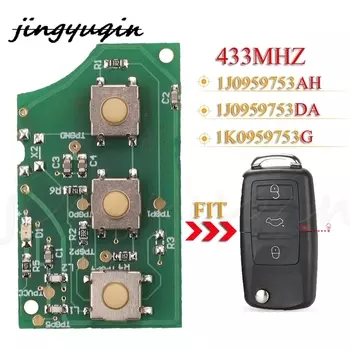 Jingyuqin Плата дистанционного ключа автомобиля 1J 0959753 AH 1K 0959753 DA 1K 0959753 G 433 МГц для VW Golf Passat Polo Jetta Touran Bora Sharan