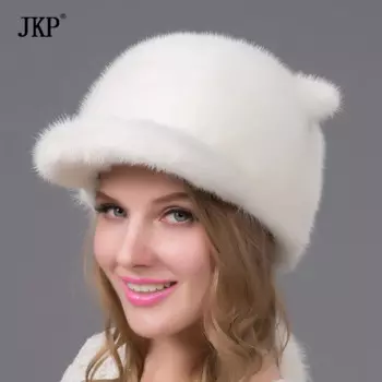 JKP новые взрывные модели полностью Кожаная шапка из меха норки плюшевая хвост Bain Элегантная Модная дикая Милая шапка с кошачьими ушками теплая шапка с ушами