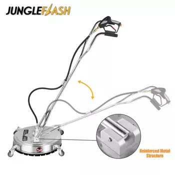 JUNGLEFLASH 20 дюймов Профессиональный очиститель, Мойка под давлением, очиститель поверхности с 4 колесами, двойная ручка, корпус из нержавеющей стали