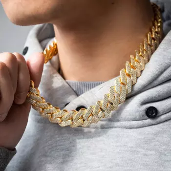 Ювелирные изделия KIBO, бюст вниз Майами, кубинский Iced Out, стерлинговое серебро S925, муассанит, 18 мм, позолоченная кубинская цепочка