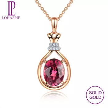 Ювелирные изделия LP K-Gold, подвеска из розового золота 18 К Au750 для женщин, натуральный родолит 2,24 карата, гранат, драгоценный камень для подарка на день рождения