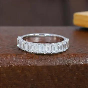 JY Jewelry 0,21 карата каждый изумрудный браслет Half Eternity из 14-каратного настоящего золота HPHT Diamond Lab Diamond Ring для женщин Бесплатная доставка кольцо AU750