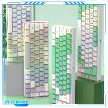 K701 68-клавишная Проводная клавиатура с механическим ощущением, двухцветная Rgb Люминесцентная подходящая настольная клавиатура для ноутбука, компьютера, универсальная машина