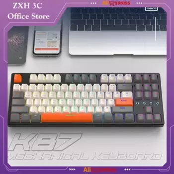K87rgb Проводная Механическая клавиатура, Корейская популярная переключаемая полноклавишная клавиатура без гарнитуры, Индивидуальные игры для киберспорта, офиса, периферийная клавиатура