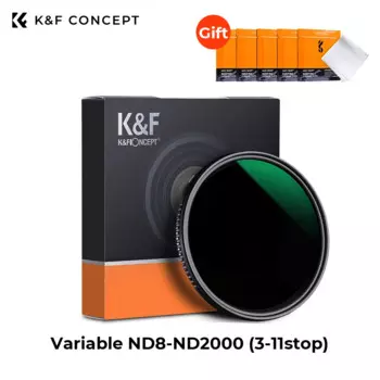 K & F Concept, регулируемый фильтр нейтральной плотности, фотоэлемент (3-11stop), 24-слойное покрытие, водонепроницаемое, с 5 шт. чистящей ткани