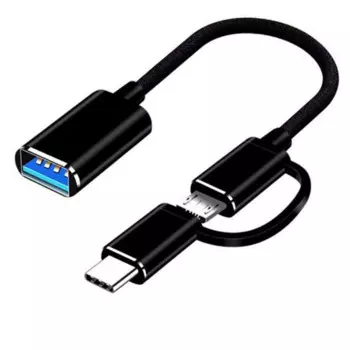 Кабель-адаптер 2 в 1 USB 3,0 OTG Type-C Micro-USB на USB