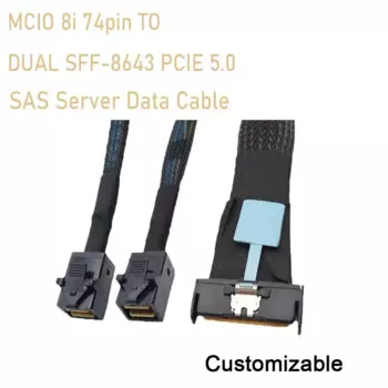 Кабель-адаптер MCIO 8i 74PIN Slimline SAS к двойному стандарту, кабель для передачи данных сервера GEN3 PCIE 5,0 для ПК, настраиваемый SATA 3,0 U.2 Oculink