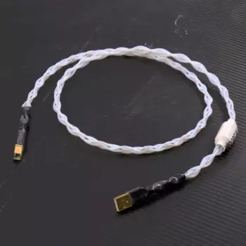 Кабель для передачи данных hifi fever USB (A-B), чисто серебристый, ЦАП, 1 м, аудиокабель usb Hi-Fi
