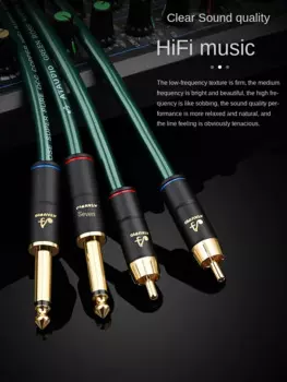Кабель Hifi 6,5 мм-RCA, 1 пара, высококачественный кабель OCC +, покрытый серебром, с нервным ядром, двойной кабель 6,5 мм «папа»-Двойной RCA «папа»