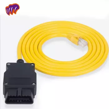 Кабель интерфейса передачи данных 200 см 24AWG ENET ESYS, кодирование OBDII F-серии OBD2 Ethernet RJ45, кабель ENET OBD для BMWai