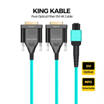 Кабель KING KABLE DVI из чистого оптического волокна, съемный видеокабель MPO 4K60 30 Dual Link 24 + 1 DVI для ПК, хоста, СВЕТОДИОДНЫЙ матричный монитор 30 м