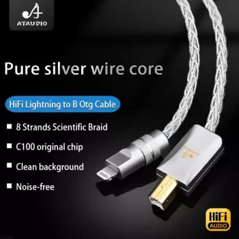 Кабель OTG с Lightning на USB B, Hi-Fi Кабель Otg, Тип C, для телефонов и музыкальных инструментов, DAC, высокое качество, чистое серебро