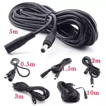 Кабель питания CCTV Gakaki 5.5 мм x 2.1 мм 0.5m/1.5m/2m/3m/5m/10m 12В