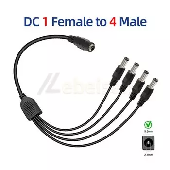 Кабель питания DC 5521 5В 12В 1-4 Way